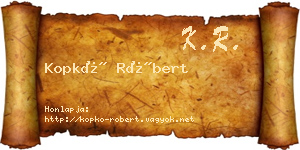 Kopkó Róbert névjegykártya